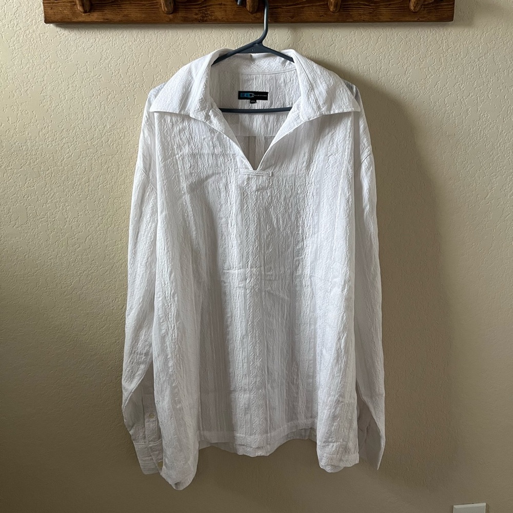 BC Collection Men’s Long Sleeve Resort Shirt | XXXL | White | Like New